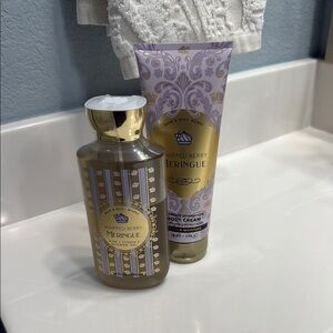 Bath & Body Works Purple and Gold Moisturizer and Body Oil Set